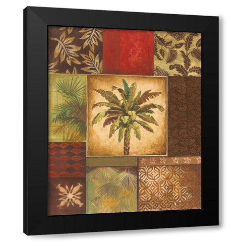 Palm Collage II Black Modern Wood Framed Art Print with Double Matting by Gorham, Gregory