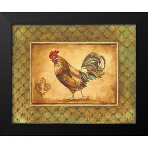 Country Rooster II Black Modern Wood Framed Art Print by Gorham, Gregory