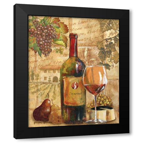 Wine Collage I Black Modern Wood Framed Art Print by Gorham, Gregory