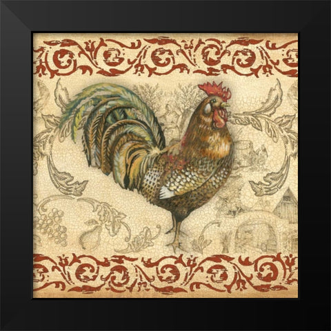 Toile Rooster III Black Modern Wood Framed Art Print by Gorham, Gregory