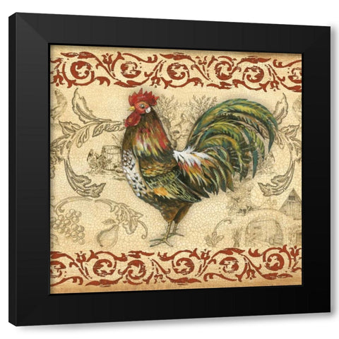 Toile Rooster IV Black Modern Wood Framed Art Print by Gorham, Gregory