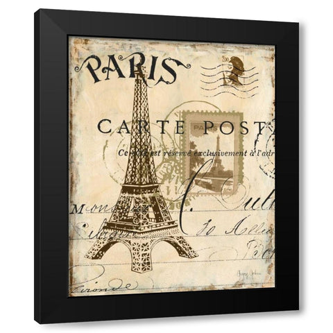 Paris Collage I Black Modern Wood Framed Art Print by Gorham, Gregory