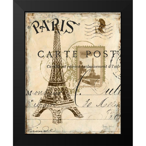 Paris Collage I Black Modern Wood Framed Art Print by Gorham, Gregory