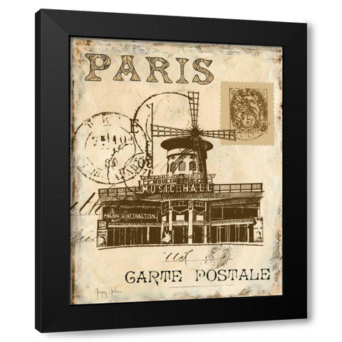 Paris Collage IV Black Modern Wood Framed Art Print by Gorham, Gregory