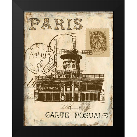 Paris Collage IV Black Modern Wood Framed Art Print by Gorham, Gregory