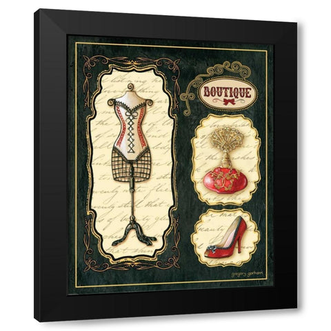 Paris Boutique En Rouge I Black Modern Wood Framed Art Print by Gorham, Gregory