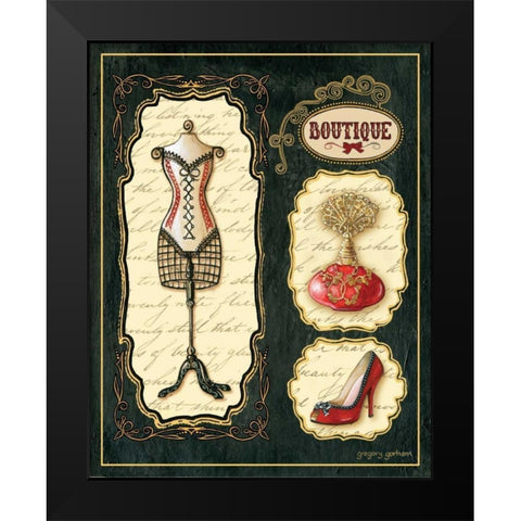 Paris Boutique En Rouge I Black Modern Wood Framed Art Print by Gorham, Gregory