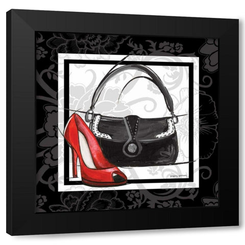 Purse and Shoe II Black Modern Wood Framed Art Print by Gorham, Gregory
