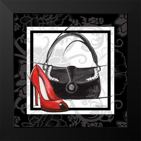 Purse and Shoe II Black Modern Wood Framed Art Print by Gorham, Gregory