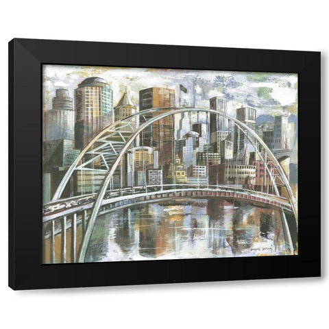 Cityscape II Black Modern Wood Framed Art Print with Double Matting by Gorham, Gregory