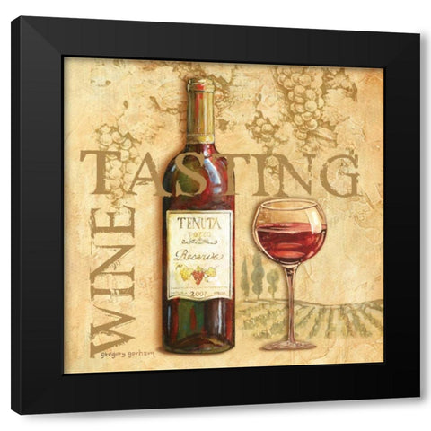 Wine Tasting Square Black Modern Wood Framed Art Print with Double Matting by Gorham, Gregory
