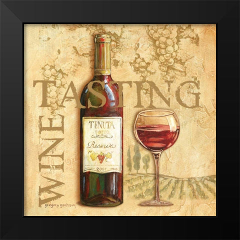 Wine Tasting Square Black Modern Wood Framed Art Print by Gorham, Gregory