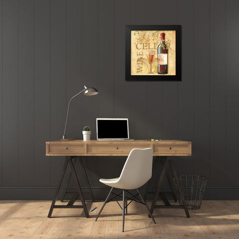 Wine Cellar Sqaure Black Modern Wood Framed Art Print by Gorham, Gregory