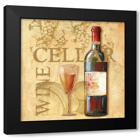 Wine Cellar Sqaure Black Modern Wood Framed Art Print by Gorham, Gregory