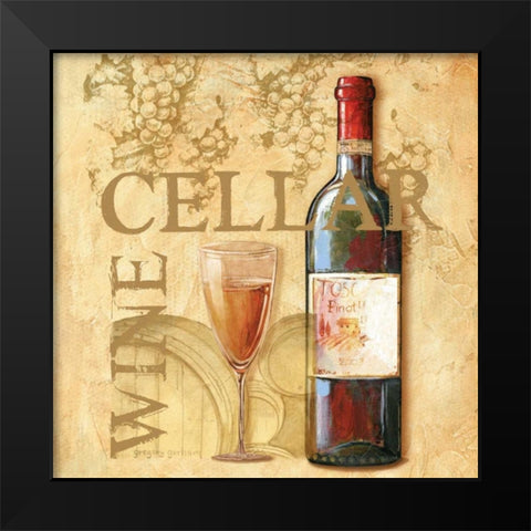 Wine Cellar Sqaure Black Modern Wood Framed Art Print by Gorham, Gregory