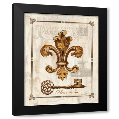 Fleur de Lis Black Modern Wood Framed Art Print by Gorham, Gregory