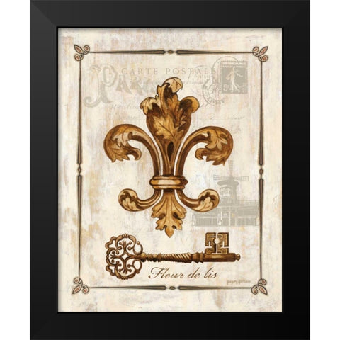Fleur de Lis Black Modern Wood Framed Art Print by Gorham, Gregory