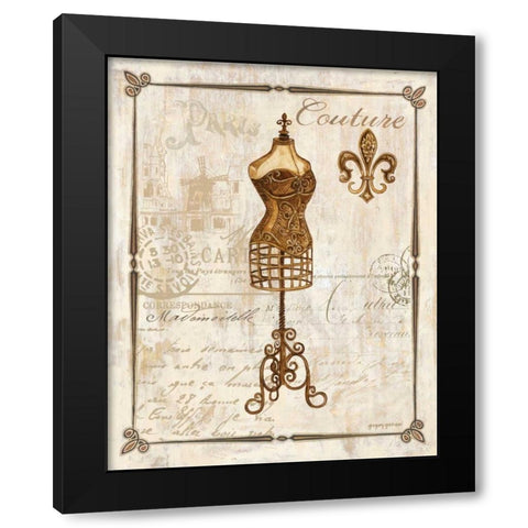 Paris Dress Form Black Modern Wood Framed Art Print with Double Matting by Gorham, Gregory