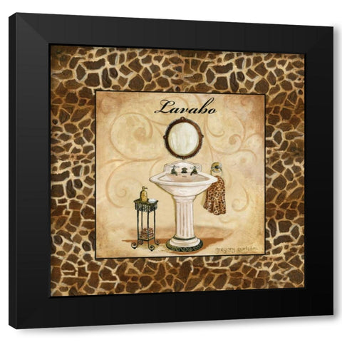 Giraffe Lavabo Black Modern Wood Framed Art Print by Gorham, Gregory