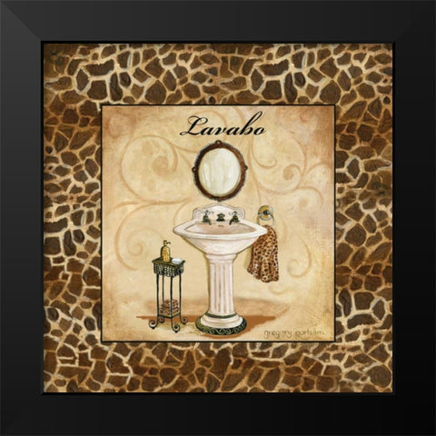 Giraffe Lavabo Black Modern Wood Framed Art Print by Gorham, Gregory