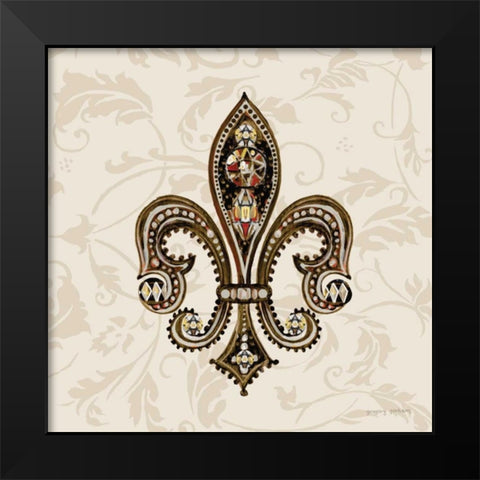 Fleur de Lis Motif II Black Modern Wood Framed Art Print by Gorham, Gregory