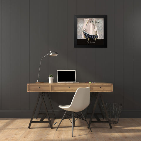 Ikat Bath II Black Modern Wood Framed Art Print by Gorham, Gregory