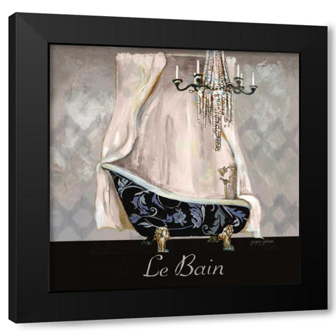 Ikat Bath II Black Modern Wood Framed Art Print by Gorham, Gregory