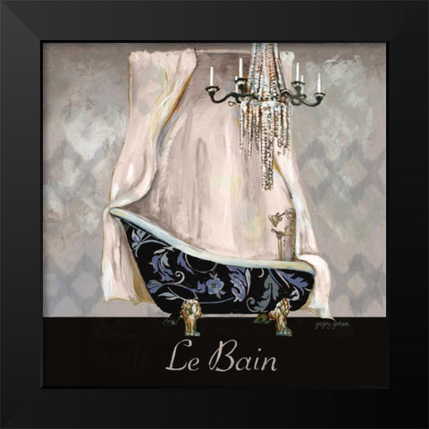 Ikat Bath II Black Modern Wood Framed Art Print by Gorham, Gregory