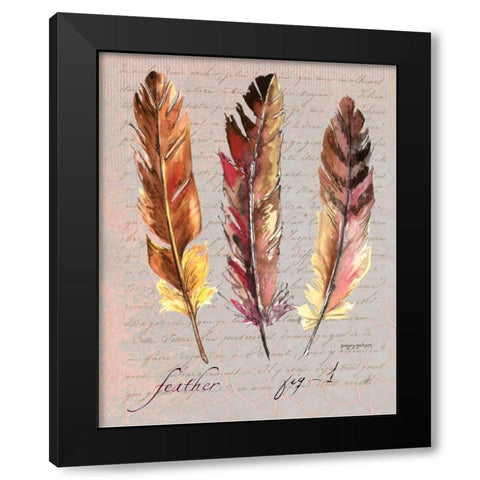 Feathers Fig 1 Black Modern Wood Framed Art Print with Double Matting by Gorham, Gregory