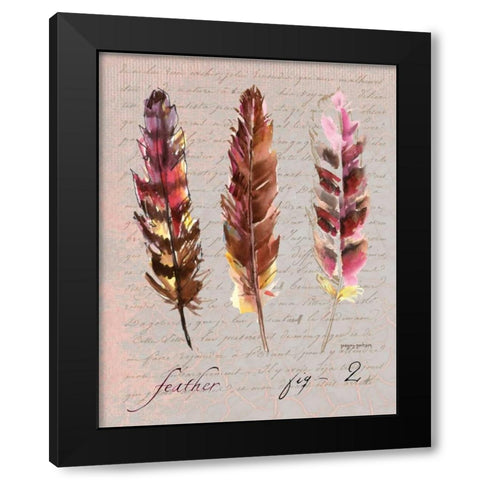 Feathers Fig 2 Black Modern Wood Framed Art Print with Double Matting by Gorham, Gregory