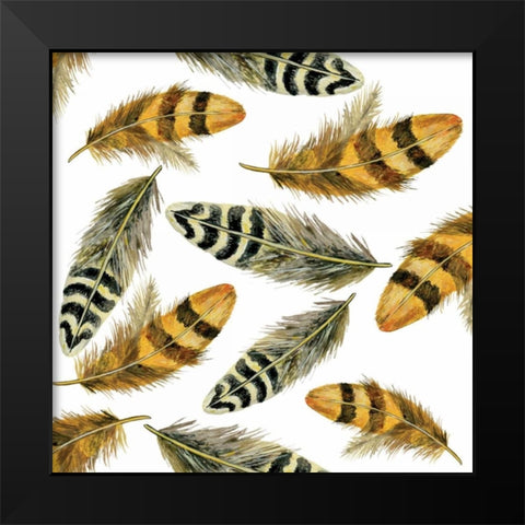 Feather Toss Black Modern Wood Framed Art Print by Gorham, Gregory