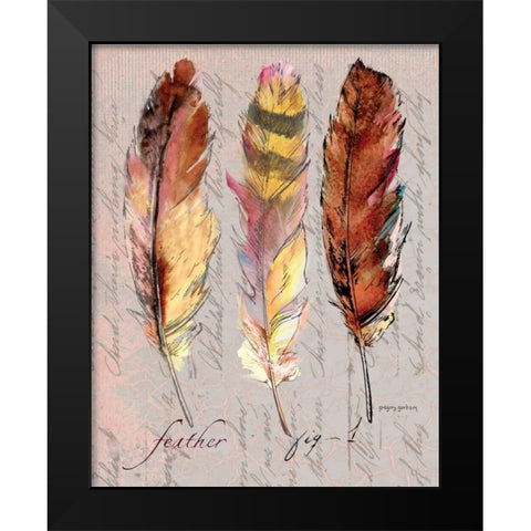 Three Feathers I Black Modern Wood Framed Art Print by Gorham, Gregory