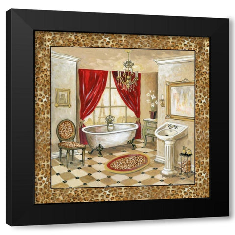 Leopard Parisian Bath II Black Modern Wood Framed Art Print by Gorham, Gregory
