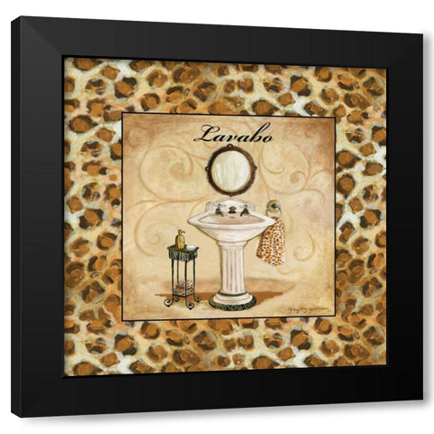 Leopard Lavabo Black Modern Wood Framed Art Print with Double Matting by Gorham, Gregory