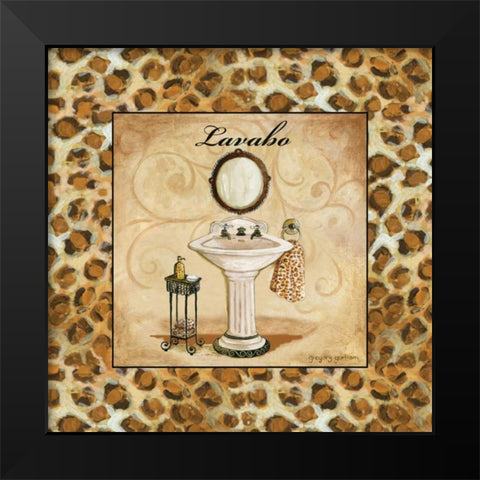 Leopard Lavabo Black Modern Wood Framed Art Print by Gorham, Gregory