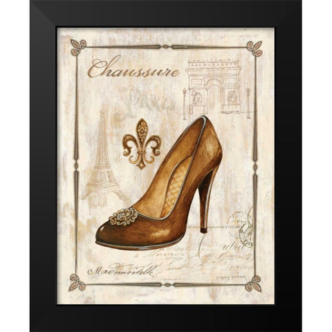 Keys to Paris Chaussure Black Modern Wood Framed Art Print by Gorham, Gregory