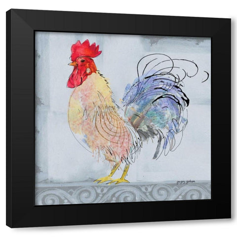 Good Morning Rooster II Black Modern Wood Framed Art Print by Gorham, Gregory