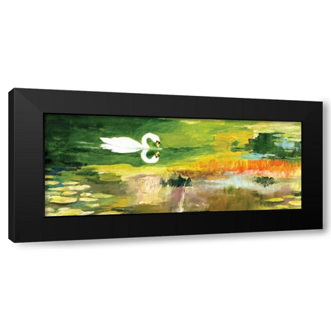 The Queens Swan Black Modern Wood Framed Art Print with Double Matting by Gorham, Gregory