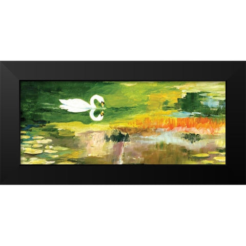 The Queens Swan Black Modern Wood Framed Art Print by Gorham, Gregory