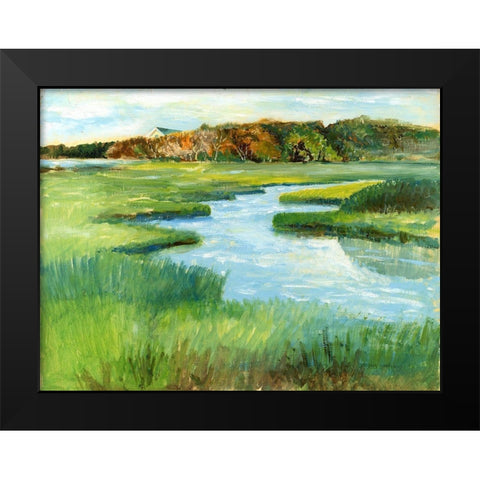 Cape Cod Salt Marsh Black Modern Wood Framed Art Print by Gorham, Gregory