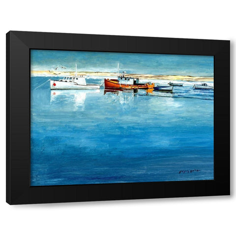 Winter Harbor Black Modern Wood Framed Art Print by Gorham, Gregory