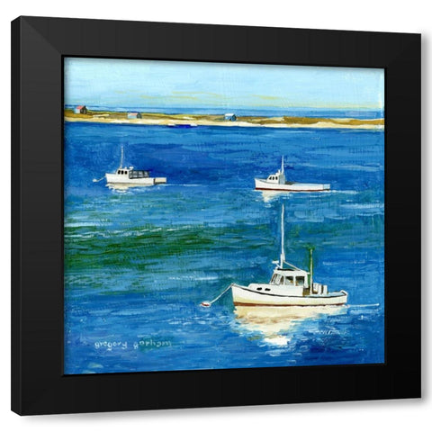 Summer Trio Black Modern Wood Framed Art Print with Double Matting by Gorham, Gregory