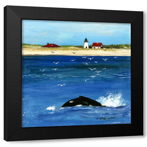 Summer Whale Black Modern Wood Framed Art Print by Gorham, Gregory