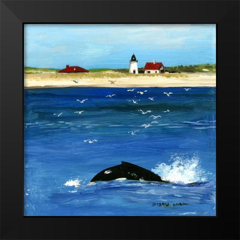 Summer Whale Black Modern Wood Framed Art Print by Gorham, Gregory
