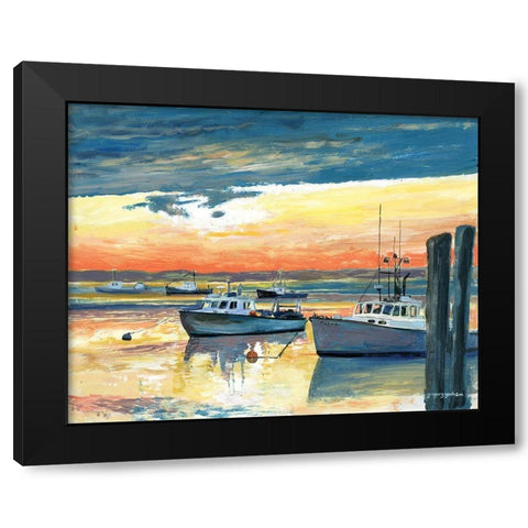 Fish Pier Channel Black Modern Wood Framed Art Print by Gorham, Gregory