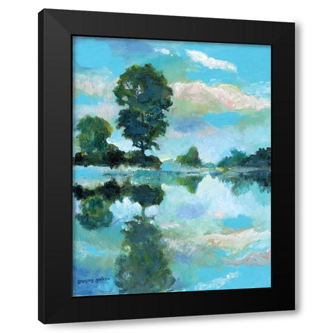 Lacamas Lake Black Modern Wood Framed Art Print with Double Matting by Gorham, Gregory