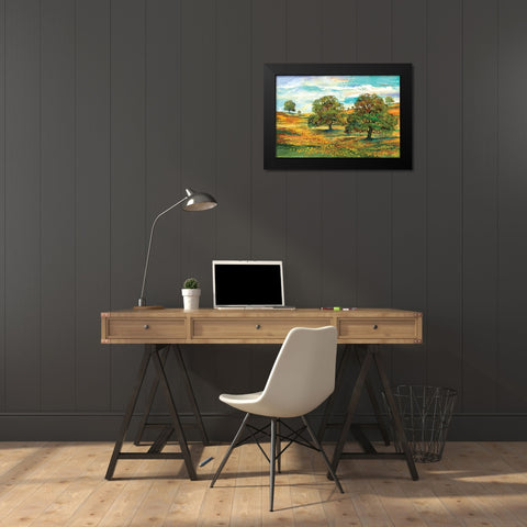 Wild Poppy Landscape II Black Modern Wood Framed Art Print by Gorham, Gregory
