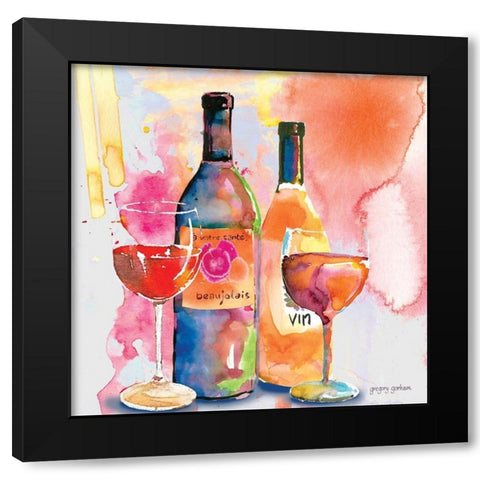 Nouveau Wines II Black Modern Wood Framed Art Print with Double Matting by Gorham, Gregory