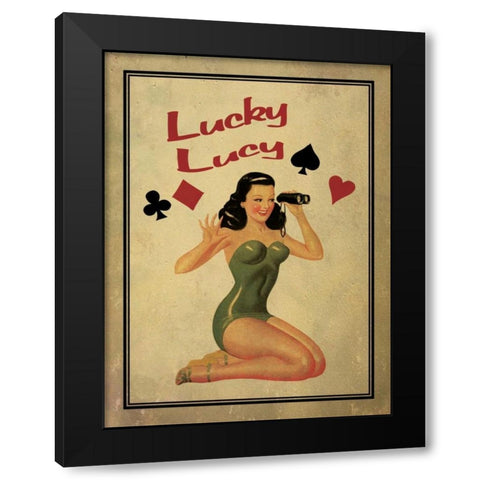 Lucky Lucy Black Modern Wood Framed Art Print with Double Matting by Giacopelli, Jason