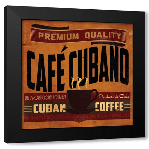 Cuban Coffee Sq. Black Modern Wood Framed Art Print with Double Matting by Giacopelli, Jason